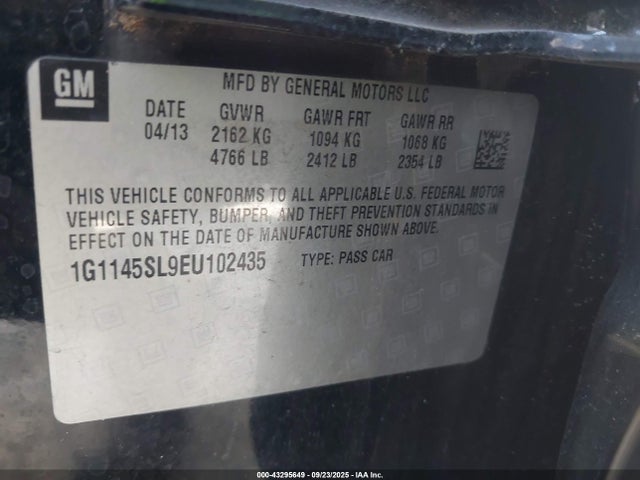 Chevrolet lkw 2014 1G1145SL9EU102435 Image 9