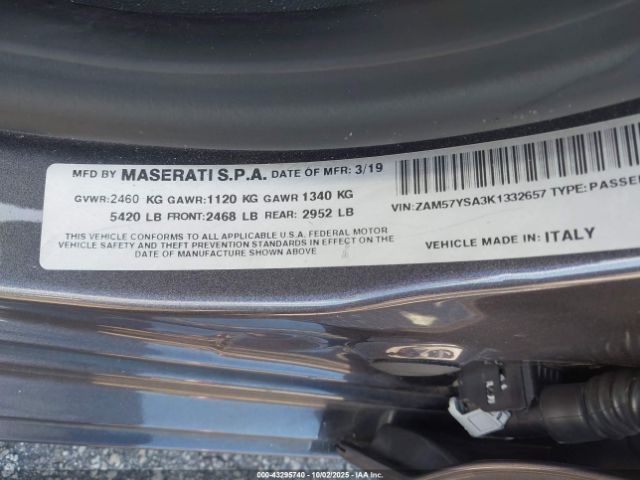 2019 MASERATI GHIBLI ZAM57YSA3K1332657 Photo 8