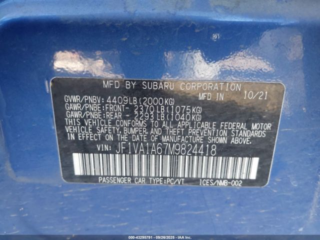 2021 SUBARU WRX JF1VA1A67M9824418 Photo 8