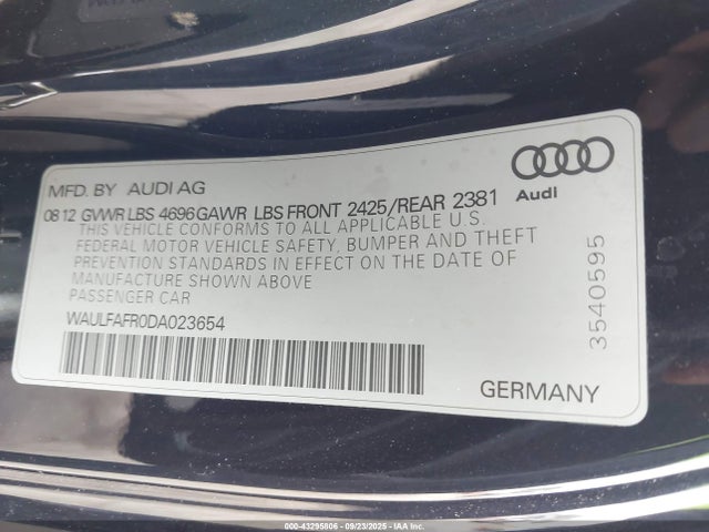 2013 AUDI A5 WAULFAFR0DA023654 Photo 8