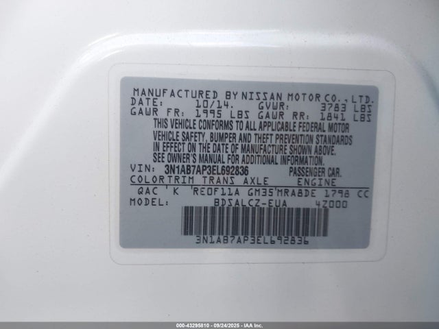 Nissan 2014 2014 3N1AB7AP3EL692836 Image 9