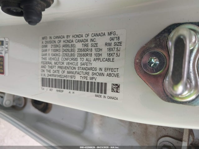 2HKRW1H52JH511970 Honda l15be