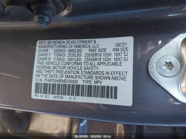 7FART6H88ME036428 Honda lfb2