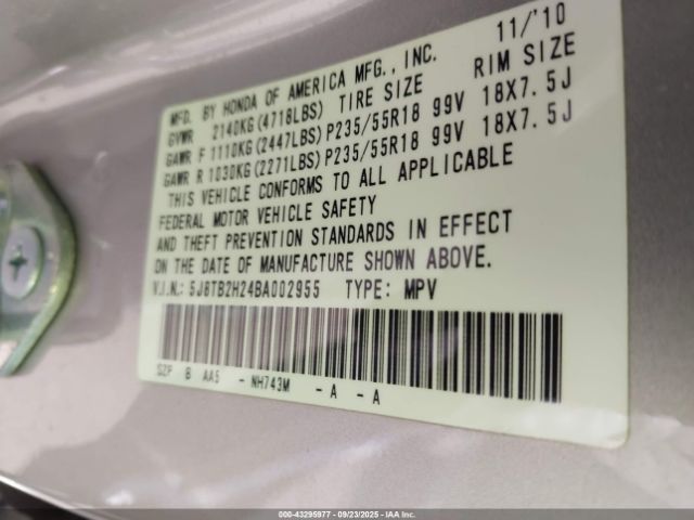 2011 ACURA RDX 5J8TB2H24BA002955 Photo 8