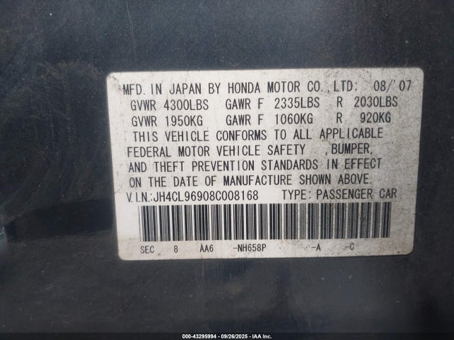 2008 ACURA TSX JH4CL96908C008168 Photo 8