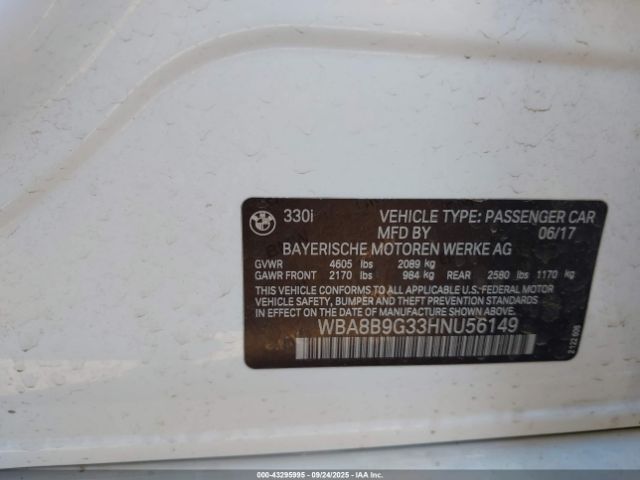 2017 BMW 330I WBA8B9G33HNU56149 Photo 8