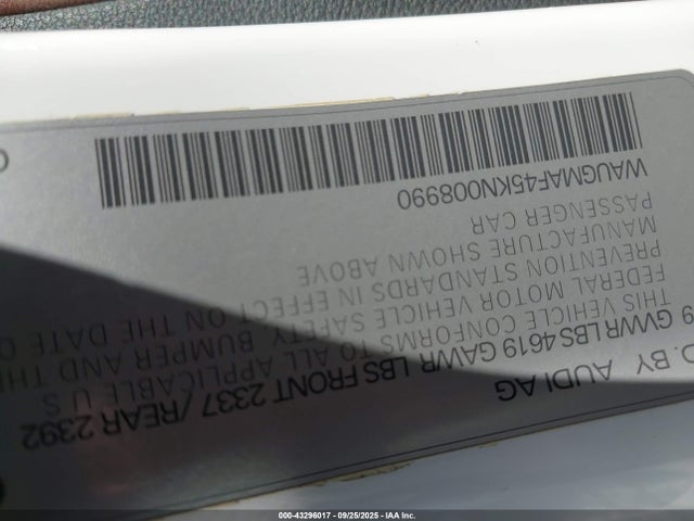 2019 AUDI A4 WAUGMAF45KN008990 Photo 8