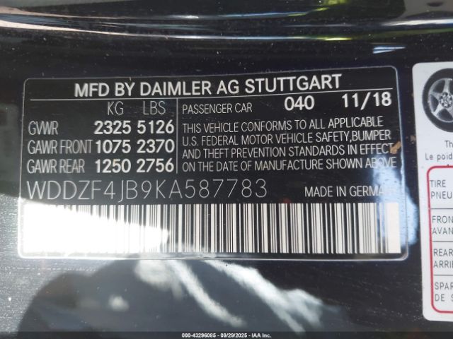 2019 MERCEDES-BENZ E 300 WDDZF4JB9KA587783 Photo 8