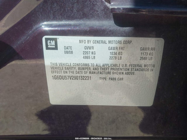 2009 CADILLAC CTS 1G6DU57V290132231 Photo 8