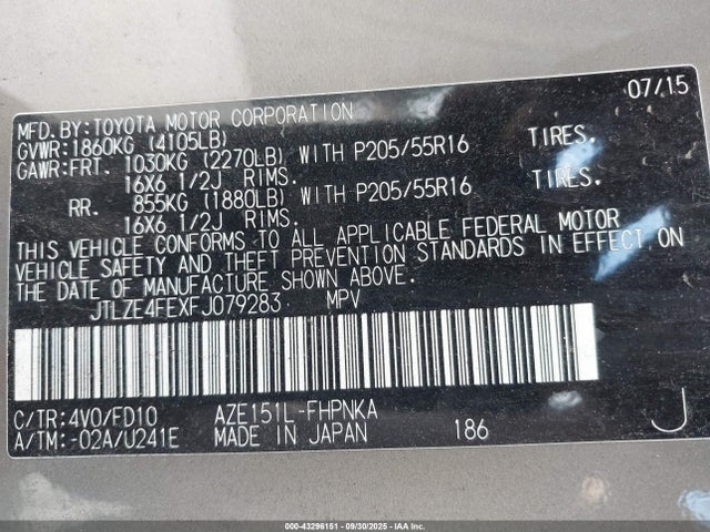 Scion 2az-fe 2015 JTLZE4FEXFJ079283 Image 9