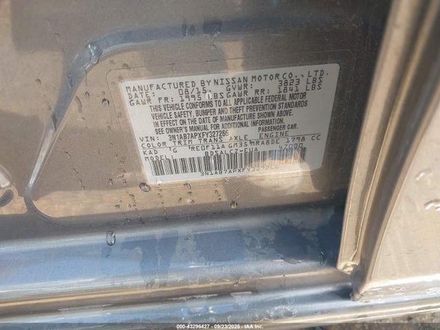 3N1AB7APXFY327266 Nissan 2015