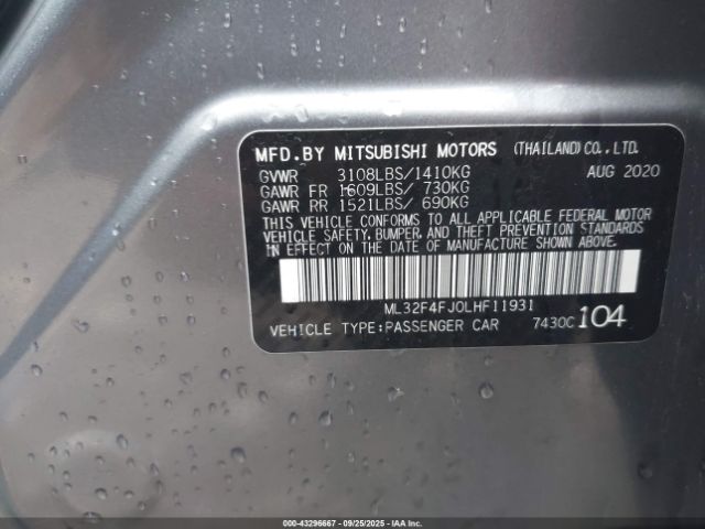 2020 MITSUBISHI MIRAGE G4 ML32F4FJ0LHF11931 Photo 8