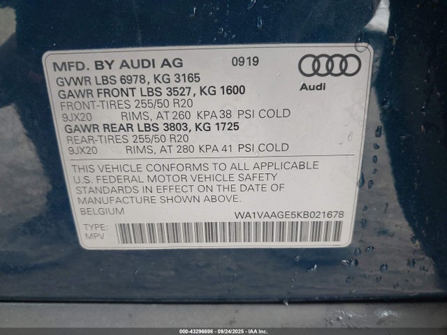 2019 AUDI E-TRON WA1VAAGE5KB021678 Photo 8