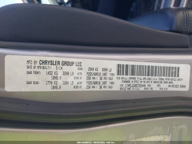 Dodge 2014 2014 1C4RDJDG8EC522440 Image 9