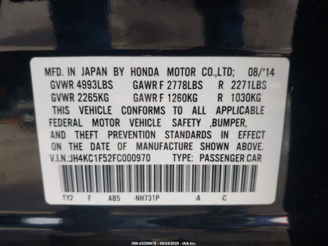 2015 ACURA RLX JH4KC1F52FC000970 Photo 8