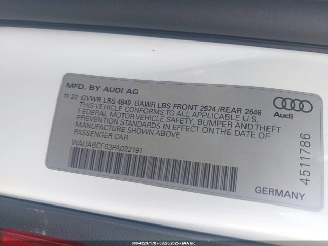2023 AUDI A5 SPORTBACK WAUABCF53PA022191 Photo 8