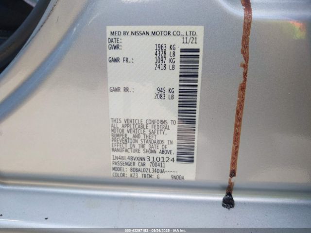 2022 NISSAN ALTIMA 1N4BL4BVXNN310124 Photo 8