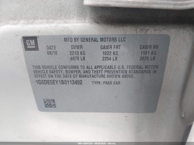 2011 CADILLAC CTS 1G6DE5EY1B0113492 Photo 8