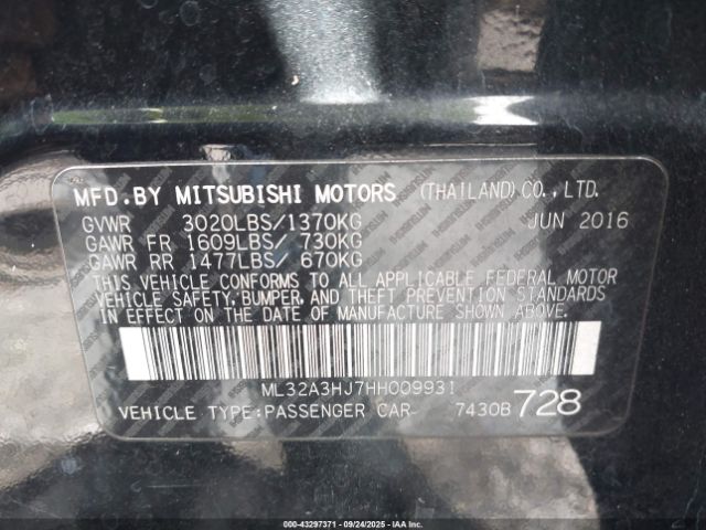2017 MITSUBISHI MIRAGE ML32A3HJ7HH009931 Photo 8