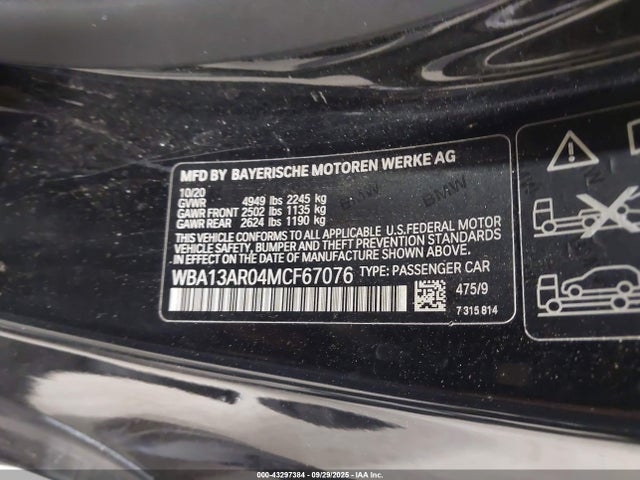 2021 BMW M440I WBA13AR04MCF67076 Photo 8