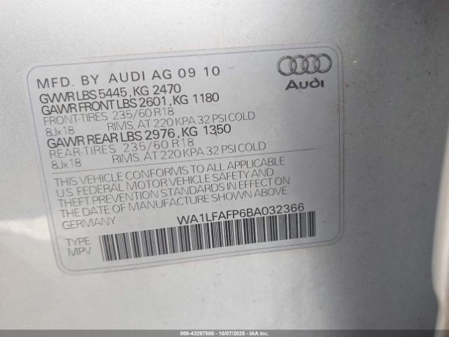 2011 AUDI Q5 WA1LFAFP6BA032366 Photo 8