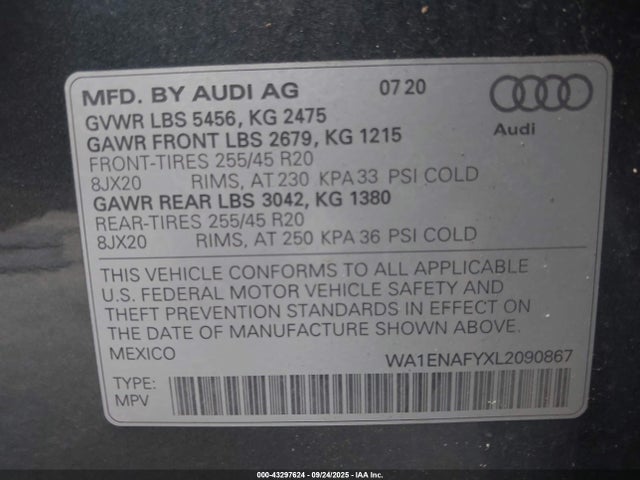 2020 AUDI Q5 WA1ENAFYXL2090867 Photo 8