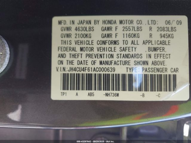 2010 ACURA TSX JH4CU4F61AC000639 Photo 8