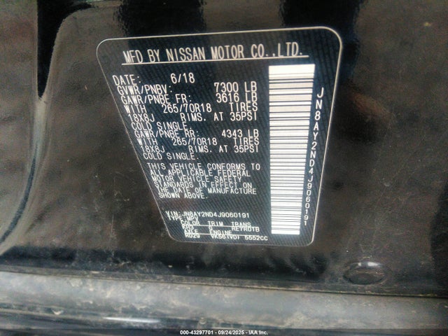 Nissan 2018 2018 JN8AY2ND4J9060191 Image 9
