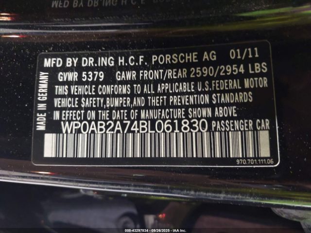 2011 PORSCHE PANAMERA WP0AB2A74BL061830 Photo 8