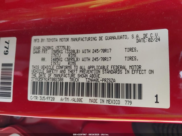 Toyota t24a-fts 2024 3TYKB5FN1RT002308 Image 9