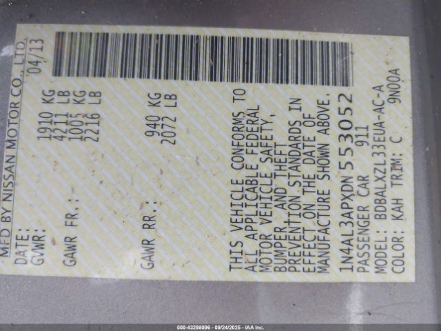 2013 NISSAN ALTIMA 1N4AL3APXDN553052 Photo 8