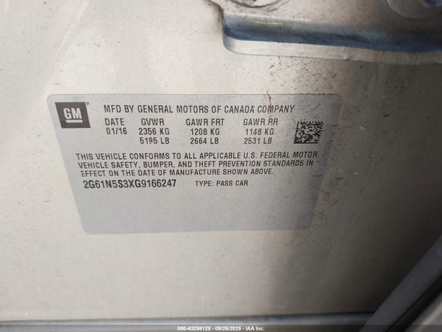 2016 CADILLAC XTS 2G61N5S3XG9166247 Photo 8