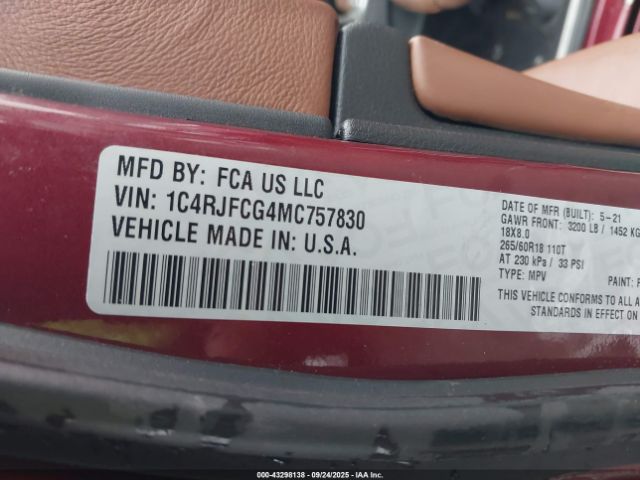 2021 JEEP GRAND CHEROKEE 1C4RJFCG4MC757830 Photo 8