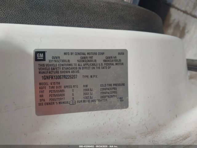 2007 CHEVROLET TAHOE 1GNFK13067R226207 Photo 8