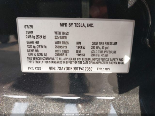 2026 TESLA MODEL Y 7SAYGDED0TF412980 Photo 8
