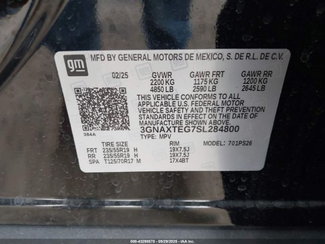 2025 CHEVROLET EQUINOX 3GNAXTEG7SL284800 Photo 8