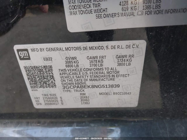 3GCPABEK8NG513839 Chevrolet l3b