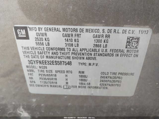 2014 CADILLAC SRX 3GYFNEE32ES587548 Photo 8