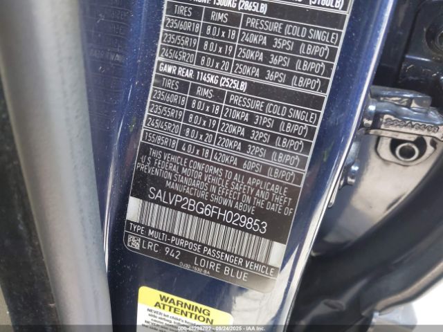 2015 LAND ROVER RANGE ROVER EVOQUE SALVP2BG6FH029853 Photo 8