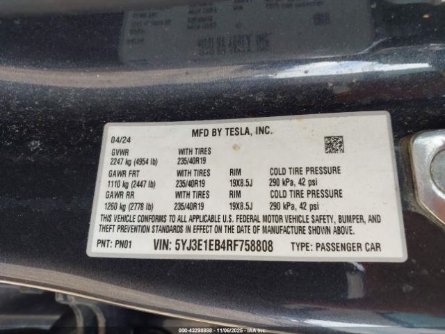 2024 TESLA MODEL 3 5YJ3E1EB4RF758808 Photo 8