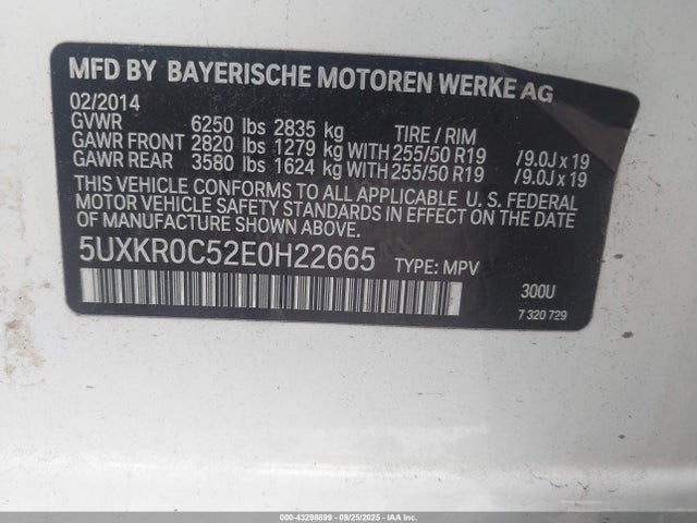 BMW X5 2014 5UXKR0C52E0H22665 Image 9