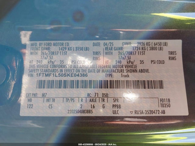 1FTMF1L50SKE04386 Ford 4v
