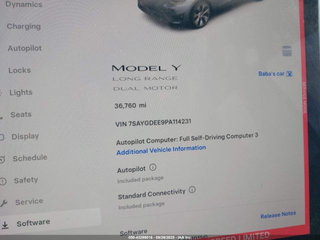 2023 TESLA MODEL Y 7SAYGDEE9PA114231 Photo 6