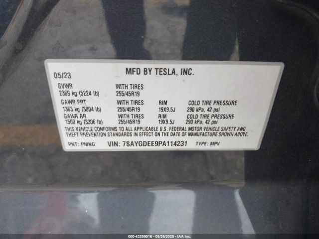 2023 TESLA MODEL Y 7SAYGDEE9PA114231 Photo 8