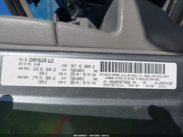 2009 CHRYSLER ASPEN 1A8HW58P09F708266 Photo 8