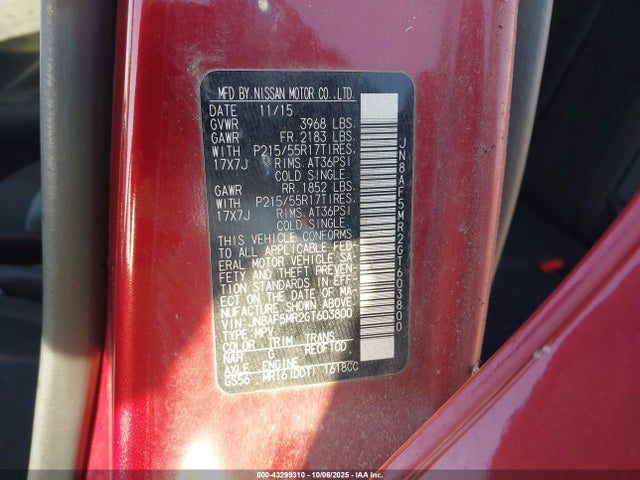 JN8AF5MR2GT603800 Nissan 2016