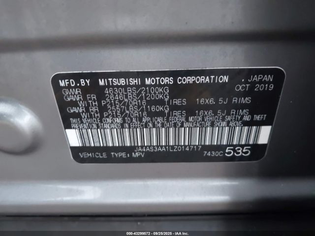 2020 MITSUBISHI ECLIPSE CROSS JA4AS3AA1LZ014717 Photo 8