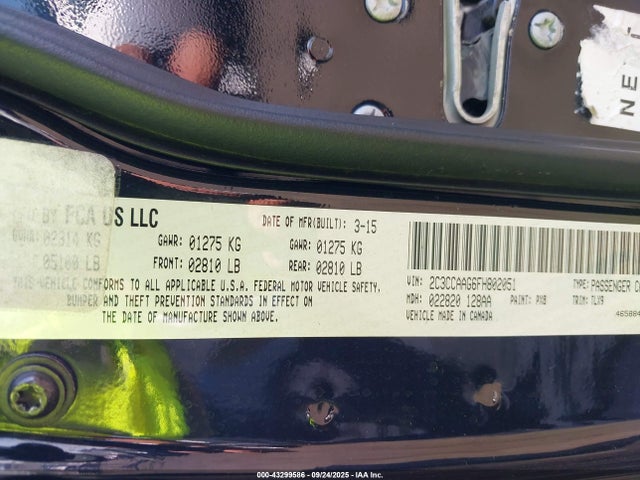 Chrysler 300 2015 2C3CCAAG6FH802051 Image 9