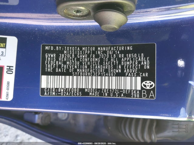 Toyota 2zr-fe 2014 5YFBURHE3EP154667 Image 9