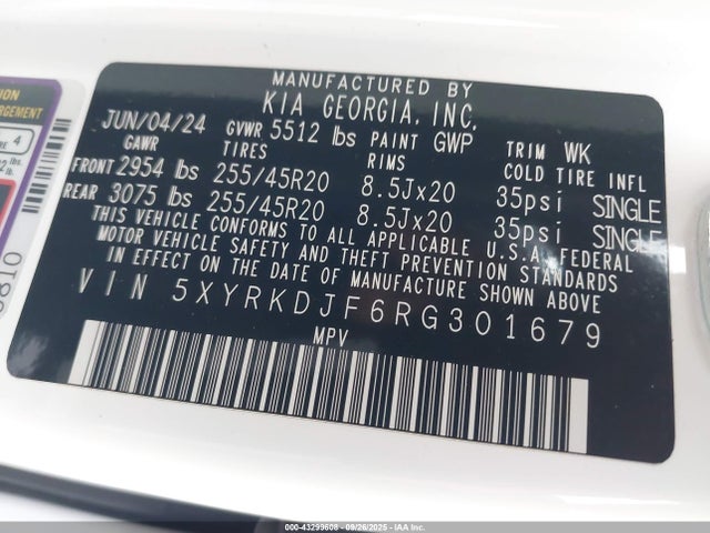 5XYRKDJF6RG301679 KIA Sorento X-line Sx